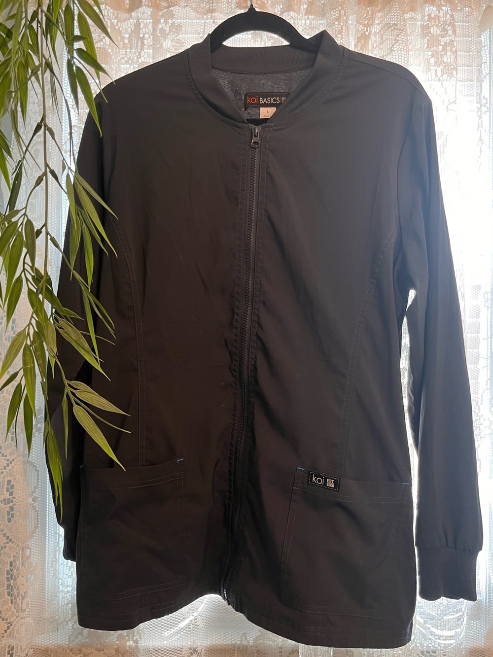 Women’s Koi Basics Long Sleeve Pewter Grey Jacket